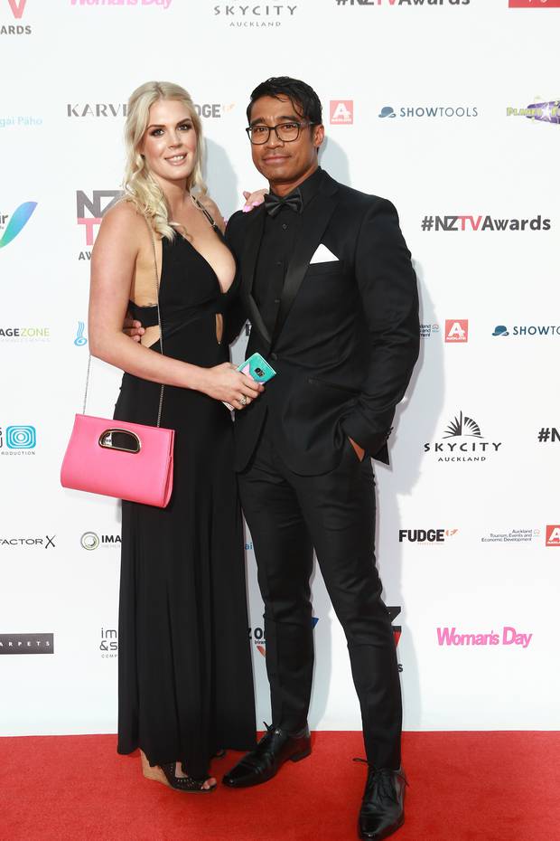 Lizz and Pua Magasiva at the New Zealand Television Awards in November 2017. Photo: NZ Herald/File