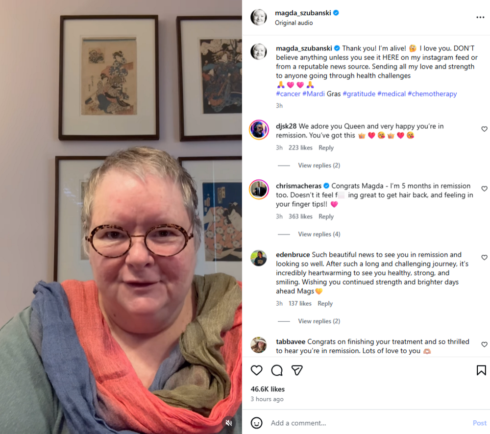 Image: Magda Szubanski/ Instagram