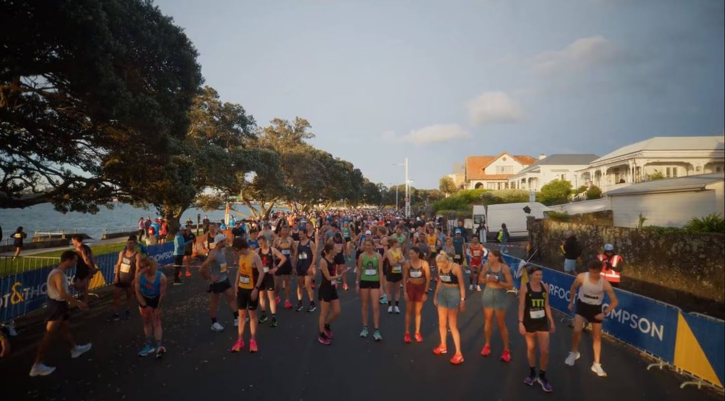 Auckland Marathon runners at the start line. Photos: supplied