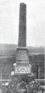 An Otago Witness photo shows the Glenomaru memorial, including the broken top, when it was...