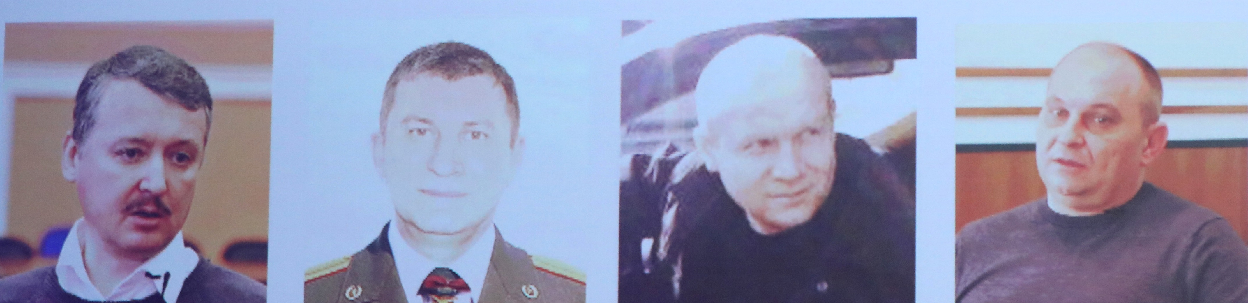 From left: Russian nationals Igor Girkin, Sergey Dubinskiy and Oleg Pulatov, as well as Ukrainian...