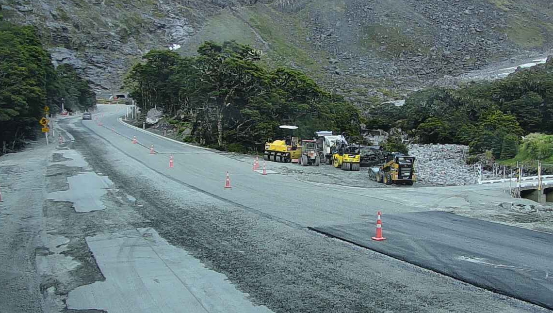 Parking will not be allowed in this area before the Homer Tunnel during the work. PHOTO: MILFORD...