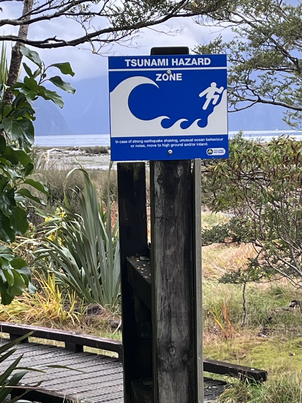 A warning sign at Milford Sound. Photo: Paul Gorman