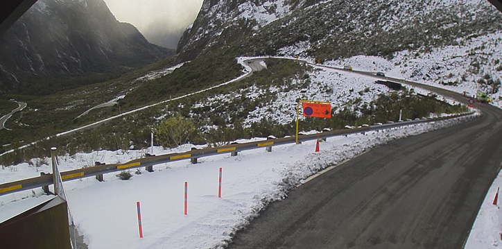 A heavy dump of snow is predicted for the Milford Road, which closed on Wednesday afternoon....