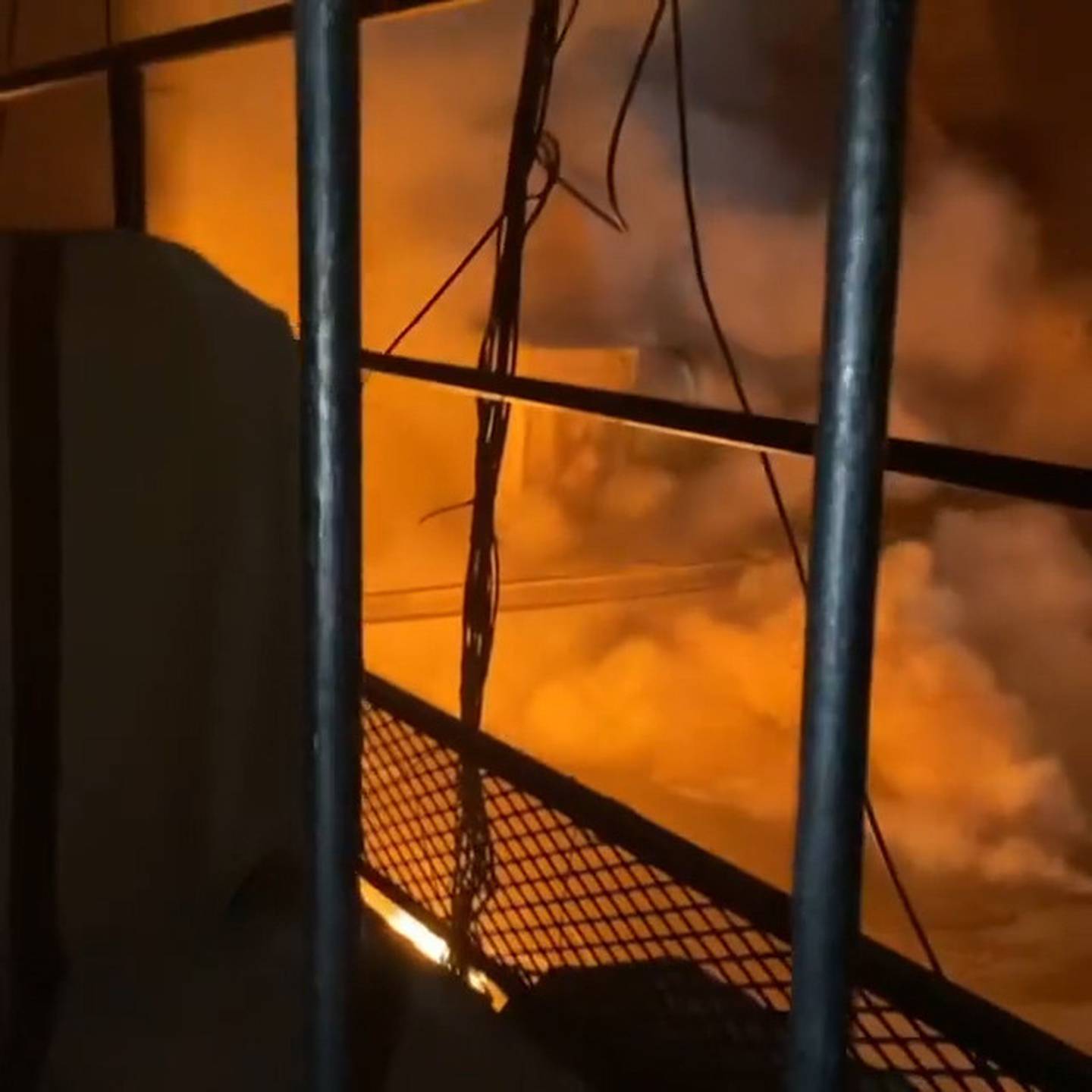 The pair shared dramatic photos of the blaze. Photo / Instagram