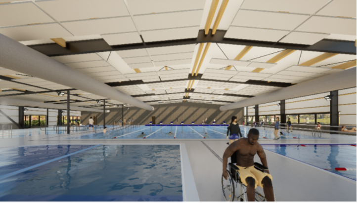 An interior view showing three pools. Image: supplied