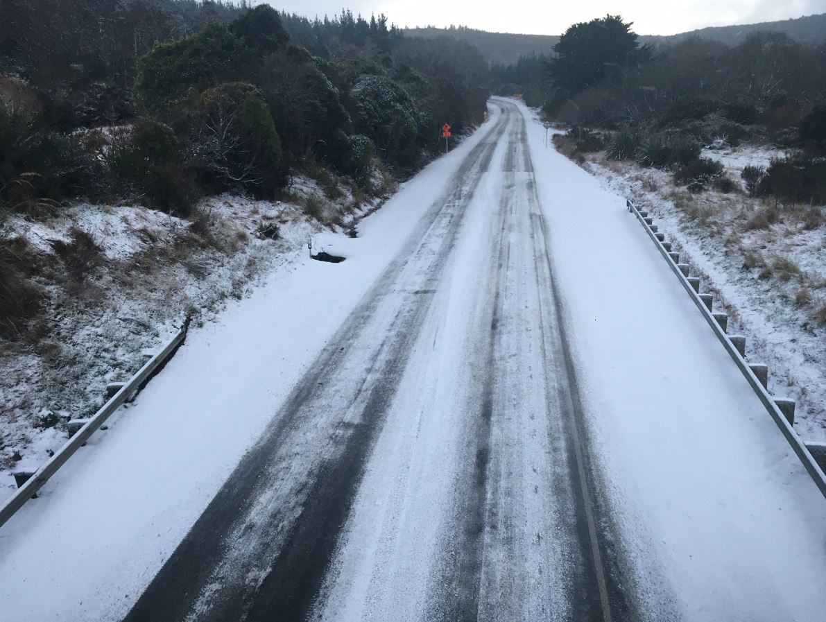 A stretch of Dunedin's Northern Motorway near Leith Saddle on Monday morning. Photo: Gerard O'Brien