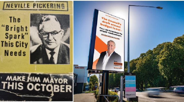 Former Mayor Neville Pickering advertised his 1974 re-election campaign on matchboxes. Mayor...