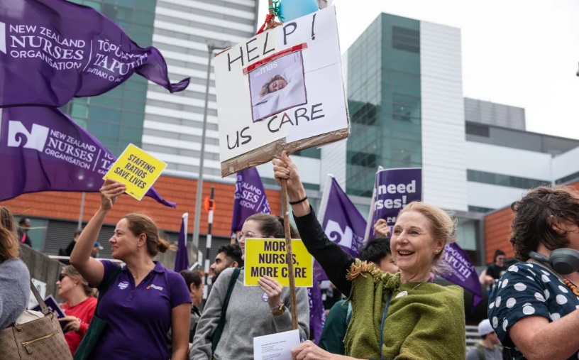 More than 36,000 nurses, midwives and healthcare assistants are walking off the job today. Photo:...