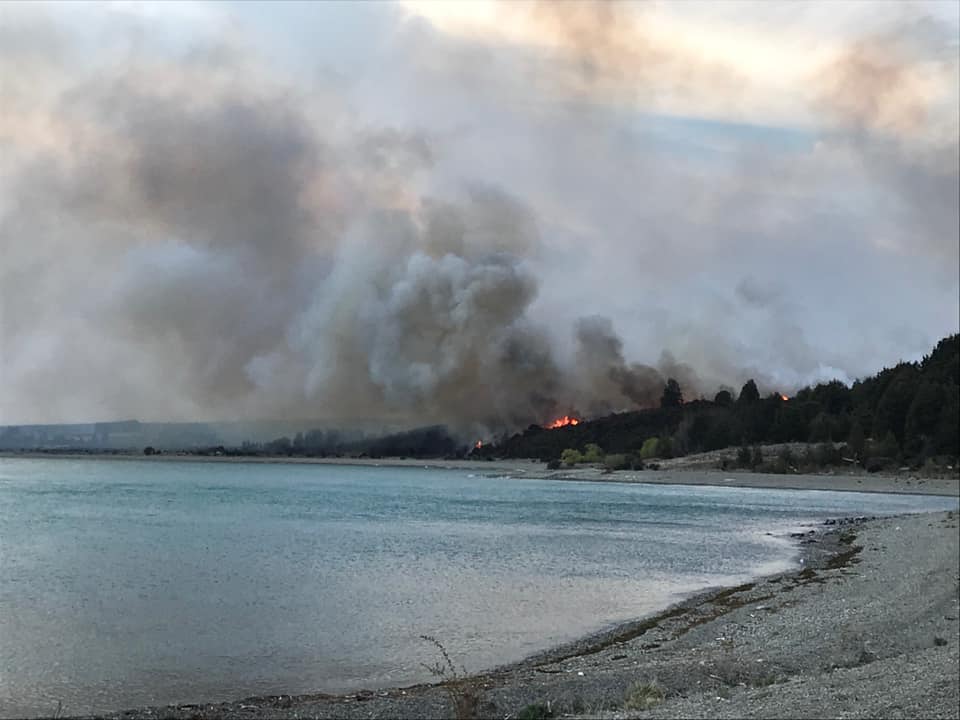 The fire started overnight and was continuing to burn on Sunday. Photo: Supplied/Gary Kircher...