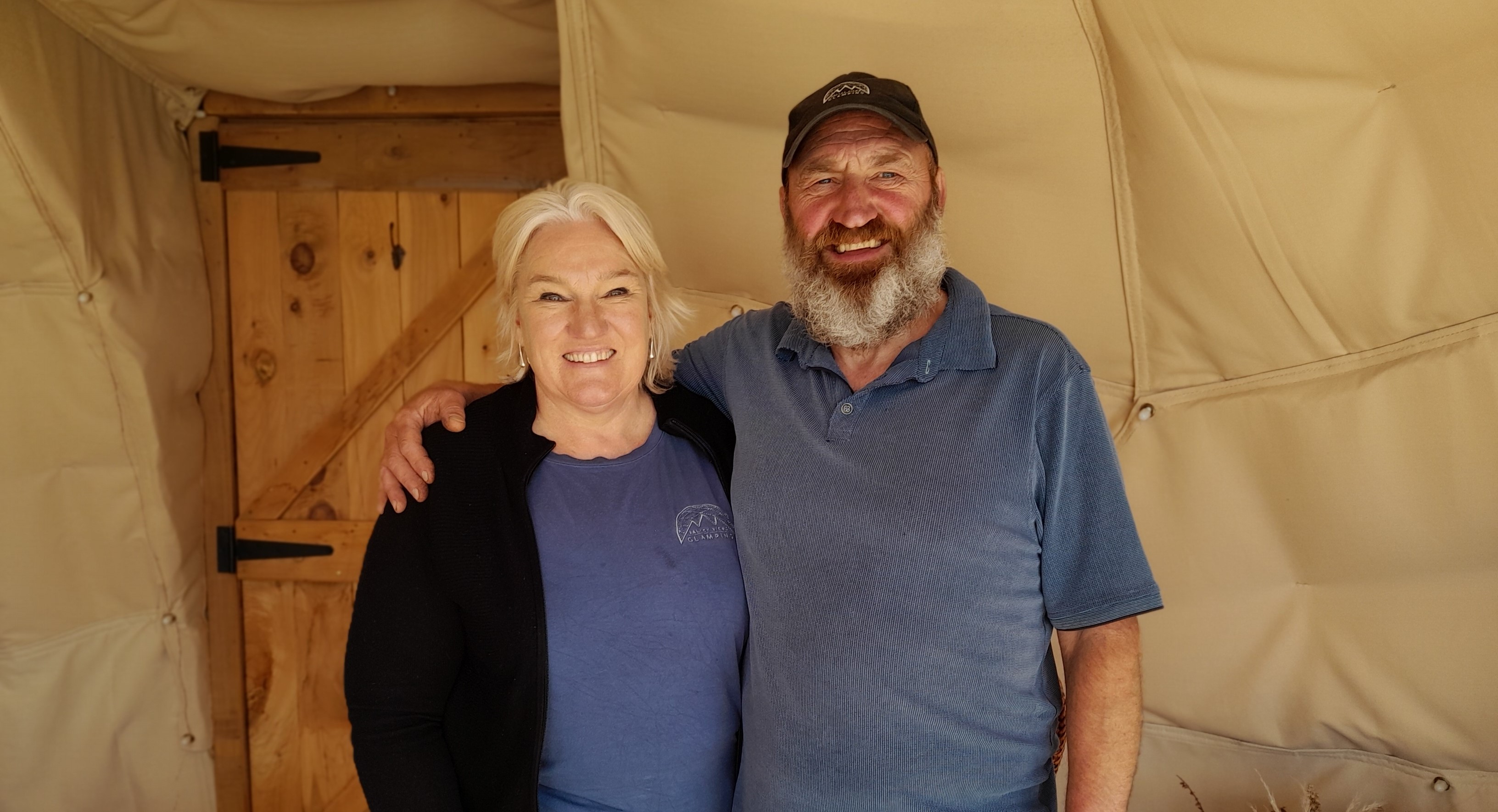 Valley Views Glamping owners Patrick and Amber Tyrrell in one of their luxurious accommodation...