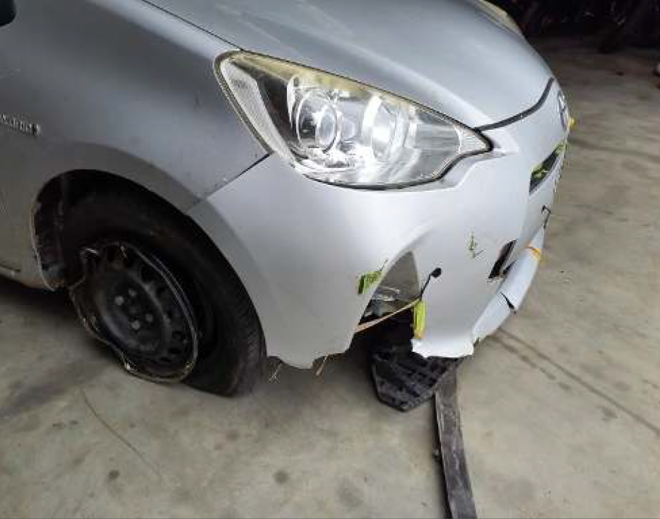 The damage to the 2014 Toyota Aqua after its latest joyride. Photo: Supplied