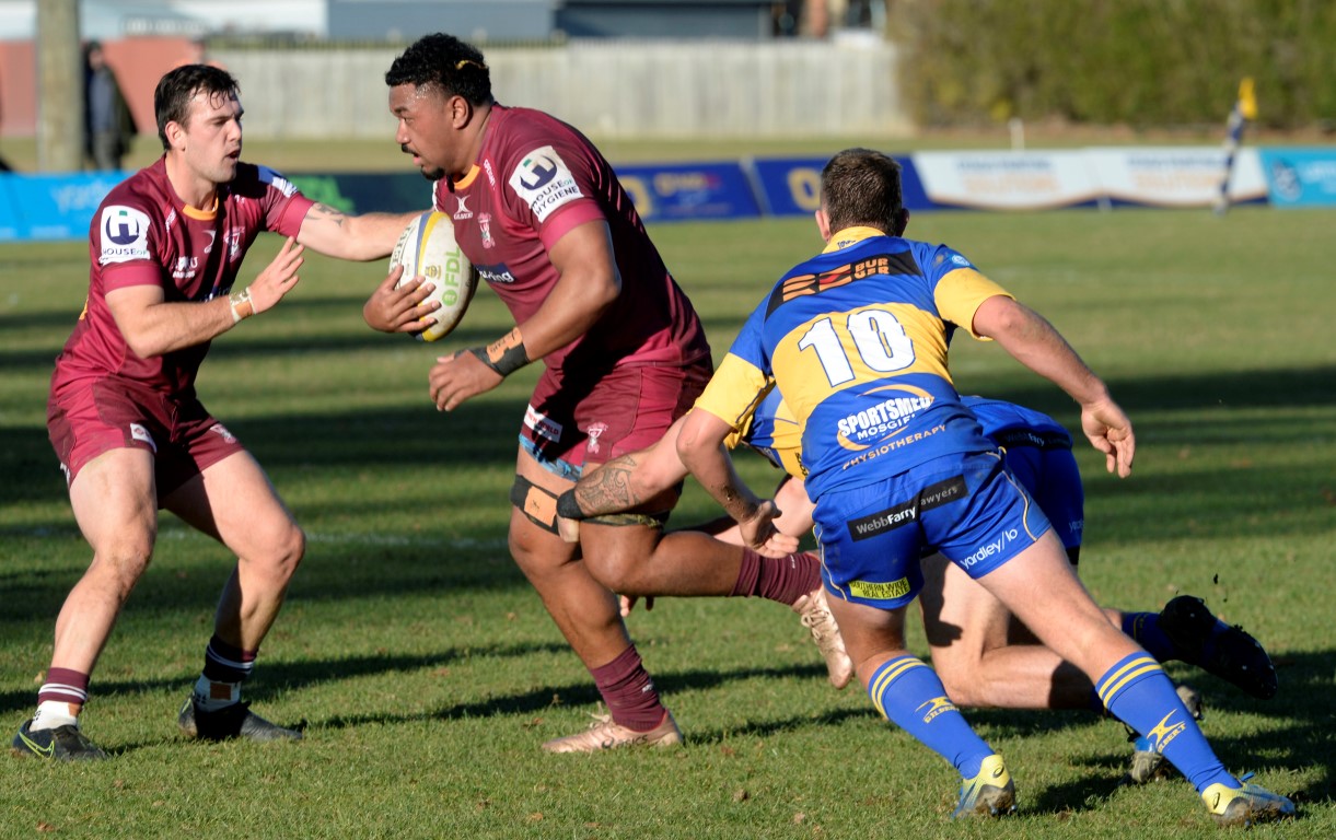 Action from the game between Taieri and Alhambra-Union today. Photo: Gerard O'Brien