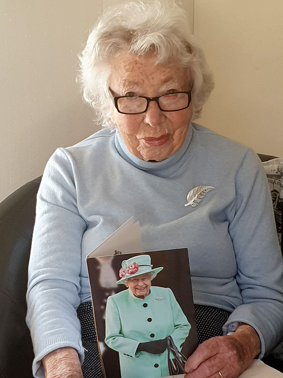 Oonah Shannahan with her congratulatory message from Queen Elizabeth on her 100th birthday. Photo...