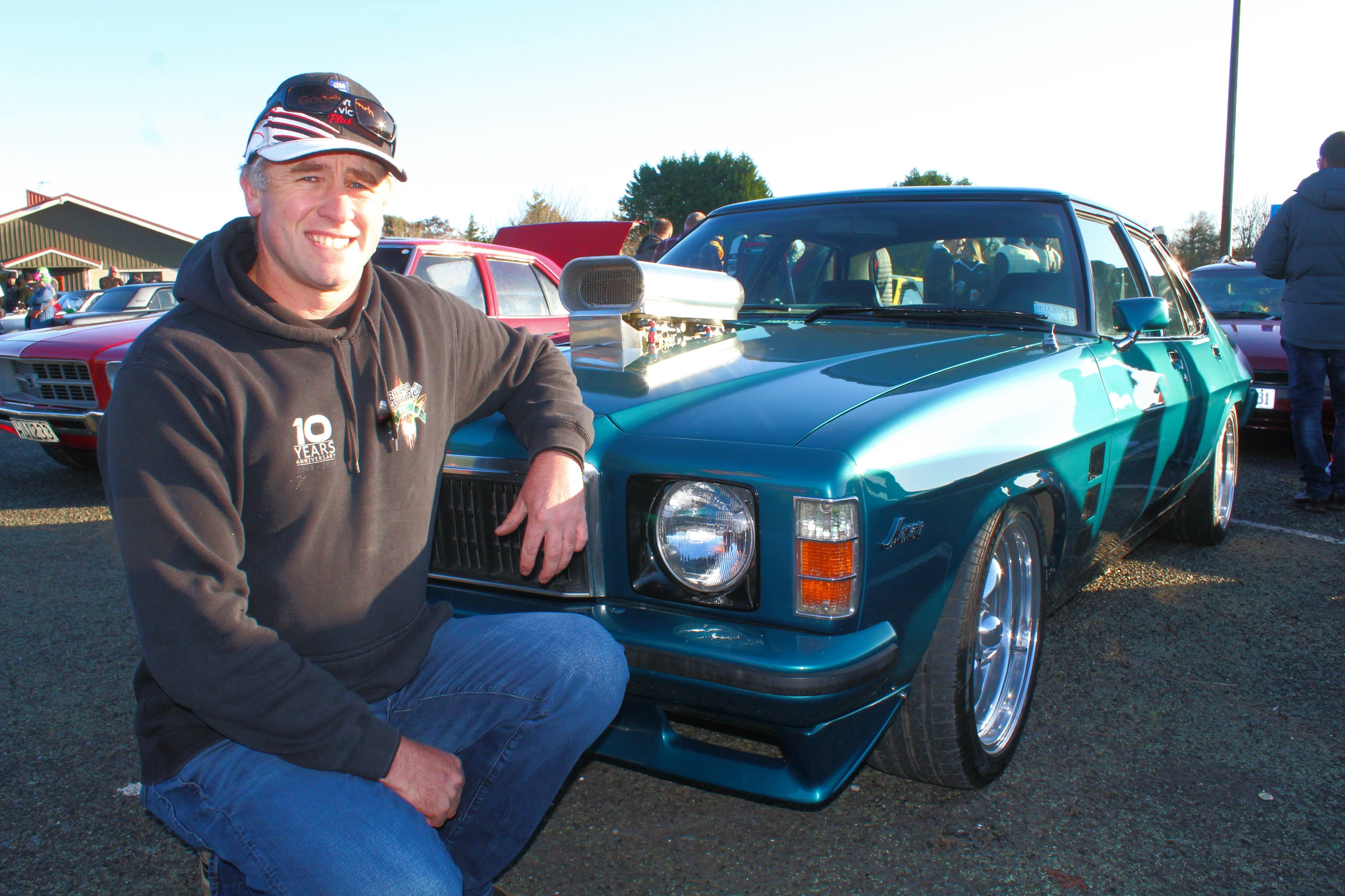 Mark Dobson prepares to take his 1977 Holden Monaro on the annual Aussie Crawl car rally to Te...