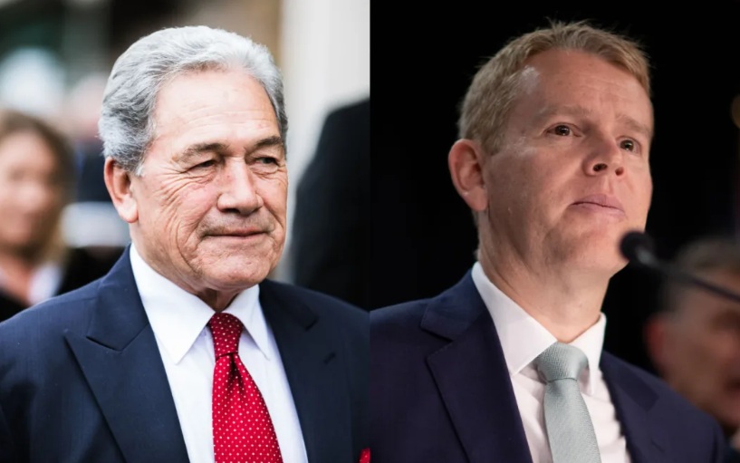 Winston Peters (L) and Chris Hipkins. Photo: RNZ