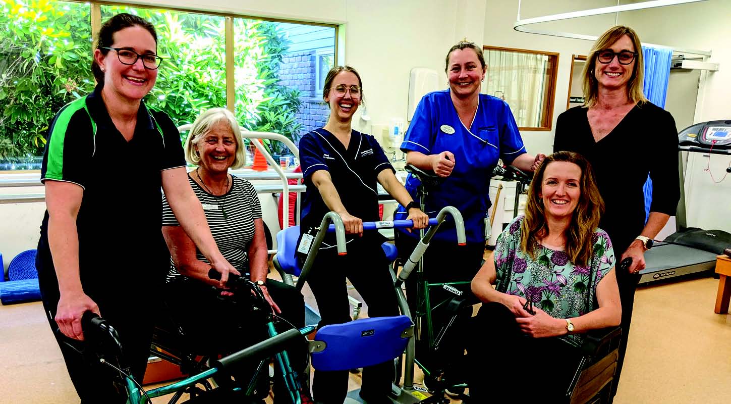 Lakes Hospital staff with the donated equipment. Left to right: Ellie Trees (Occupational...