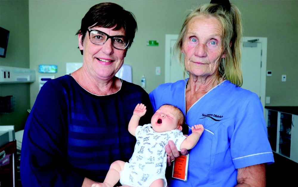 SIDS Southland Chairperson Jillian Boniface and Midwife Annie Paulin hold the state-of-the-art...