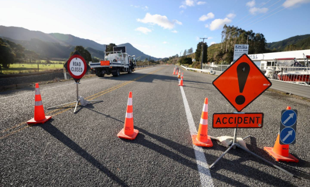 The road was closed for hours after the crash. Photo: NZ Herald