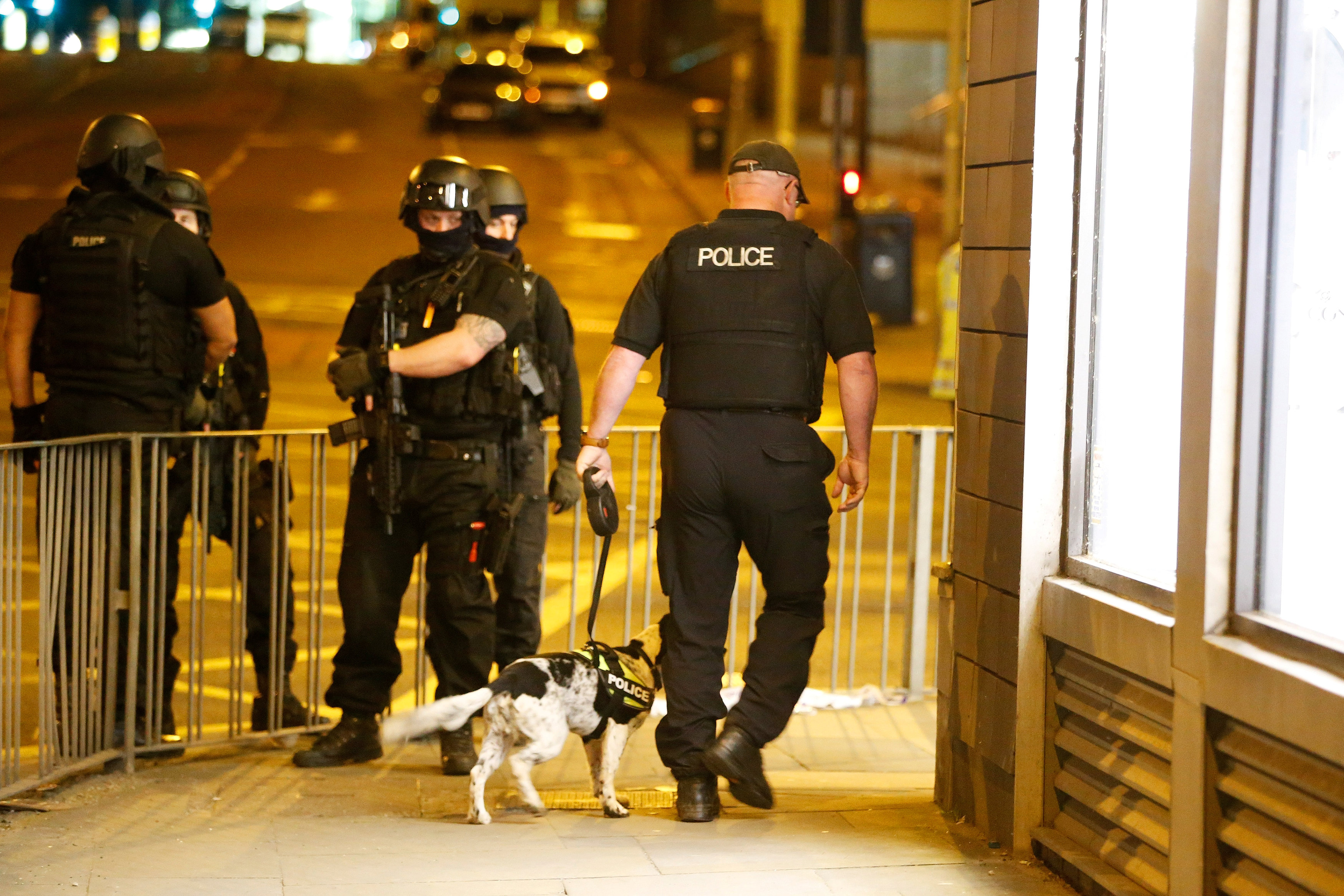 Police swept the arena after the attack. Photo: Reuters