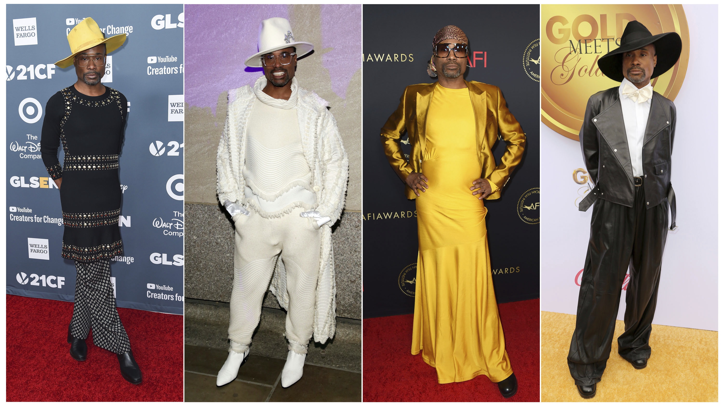 Billy Porter at various events in the past year. Photo: AP
