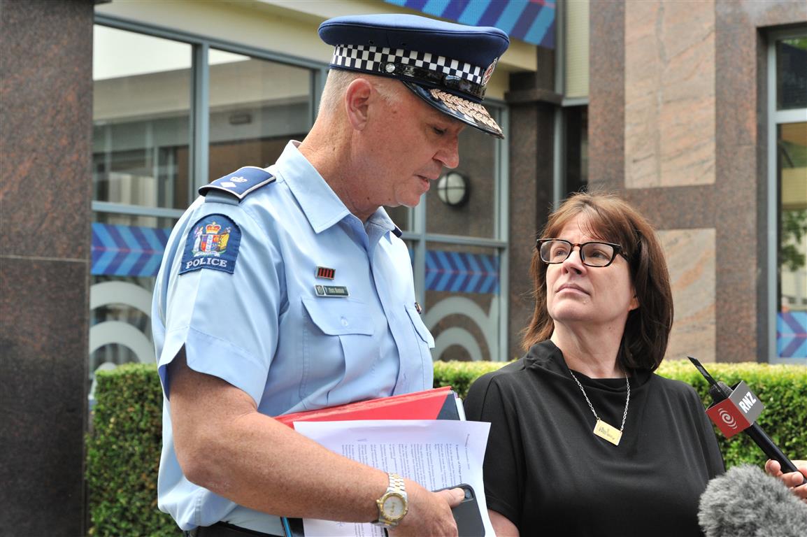 Southern District Commander Superintendent Paul Basham and University of Otago Vice-Chancellor...