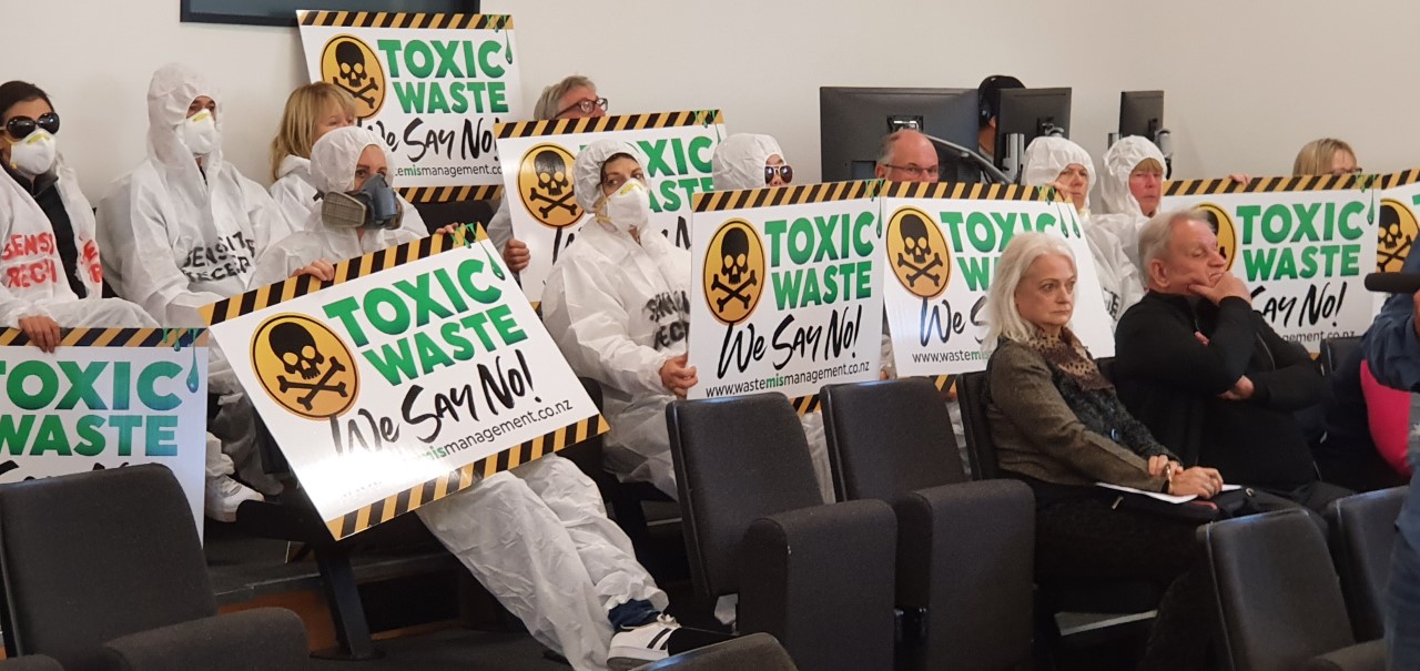 The protesters at the city council meeting on Thursday. Photo: Geoff Sloan