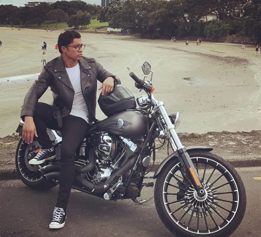 Pua Magasiva and his motorcycle. Photo: Instagram