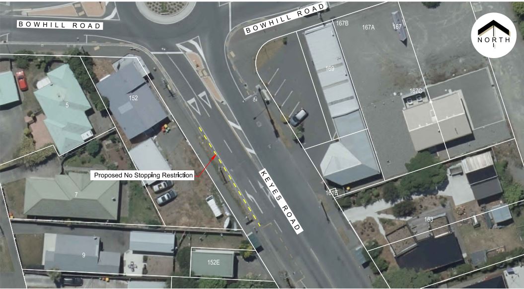 The no stopping lines near the Keyes/Bowhill Rds roundabout will be removed after a contractor...