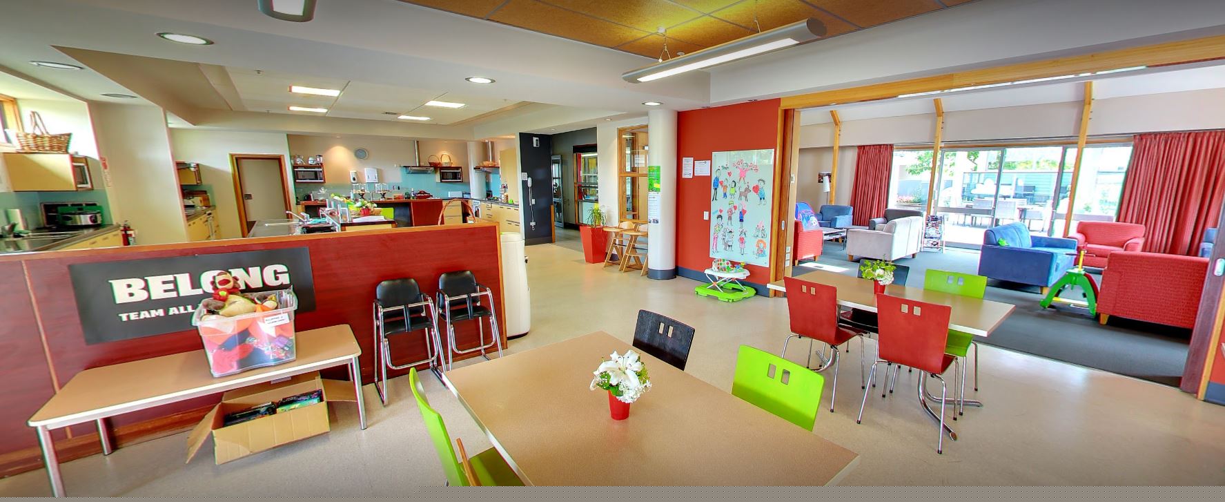 The dining room at Ronald McDonald House in Christchurch.