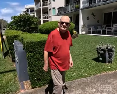 Ronald Thompson outside his Sunshine Coast home. Photo: Nine Australia
