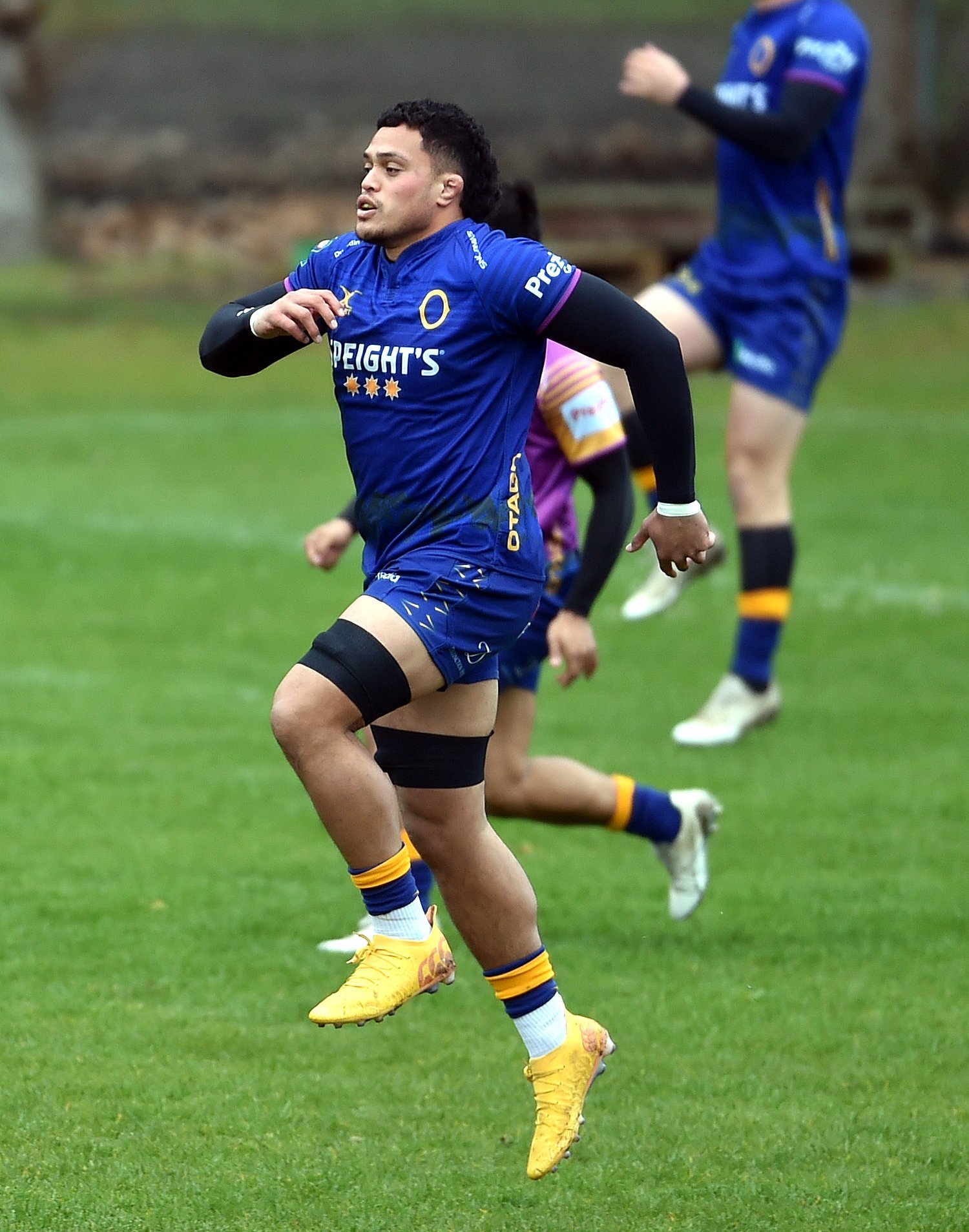 Otago No 8 Christian Lio-Willie gets in some training at Logan Park ahead of the Ranfurly Shield...