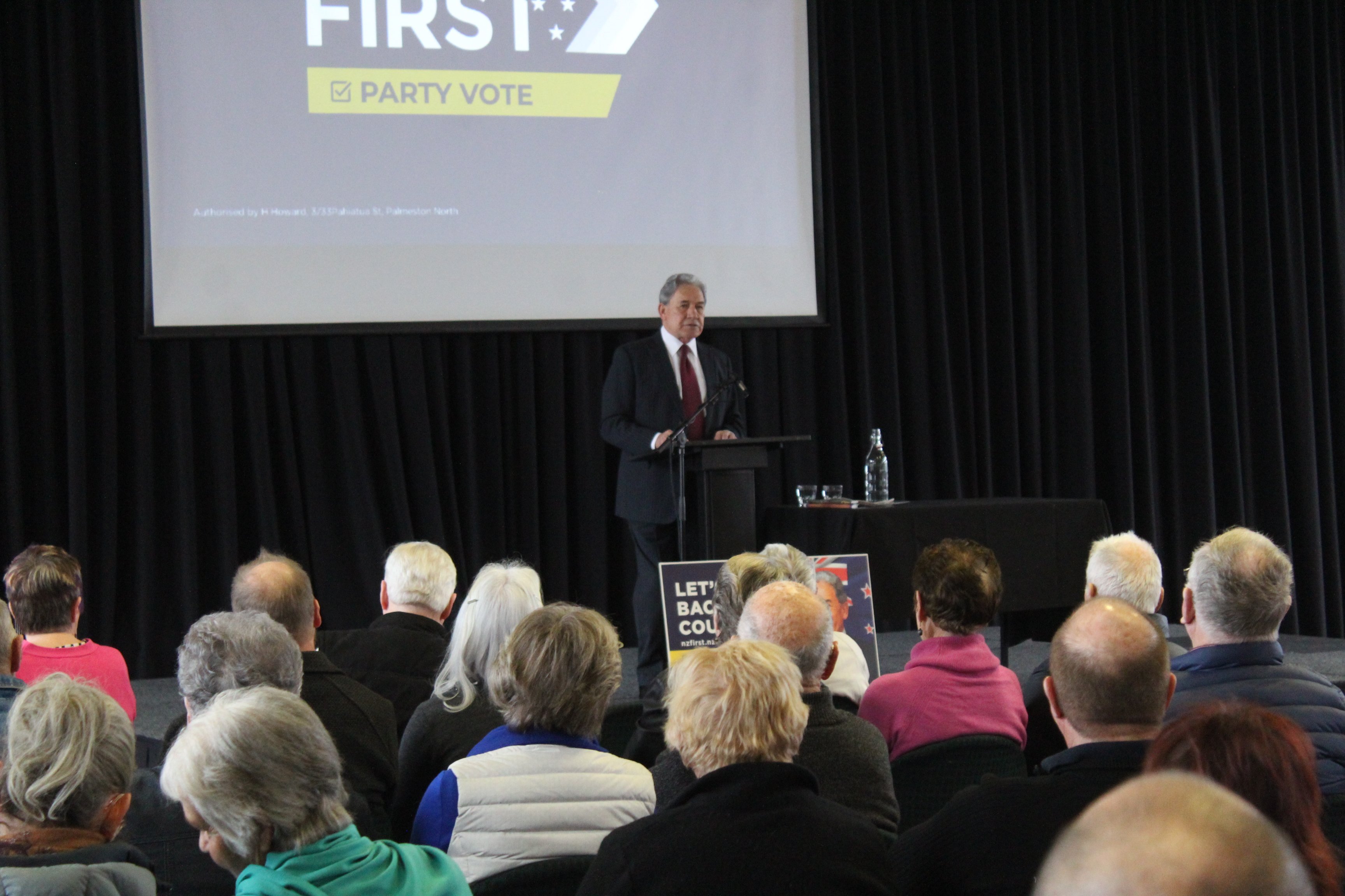 Winston Peters speaks in Invercargill. PHOTO: BEN TOMSETT