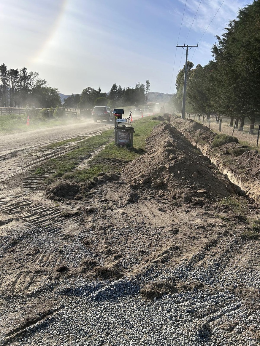 Thomson Gorge Rd has been dug up for installation of fibre optic cables as part of "early...