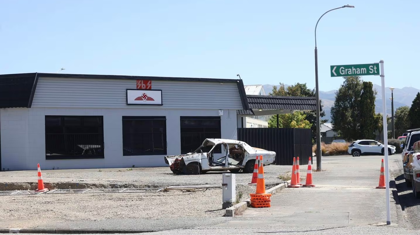 The NZ Jewish Council said a swastika placed on top of a South Canterbury panel beaters is...