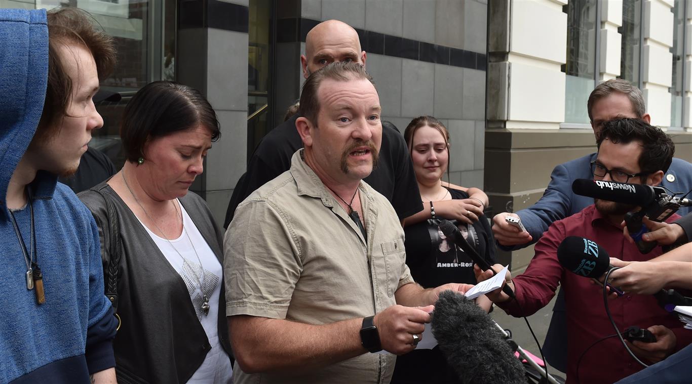 Shane Rush addresses media outside court after the verdict. Photo: Gregor Richardson