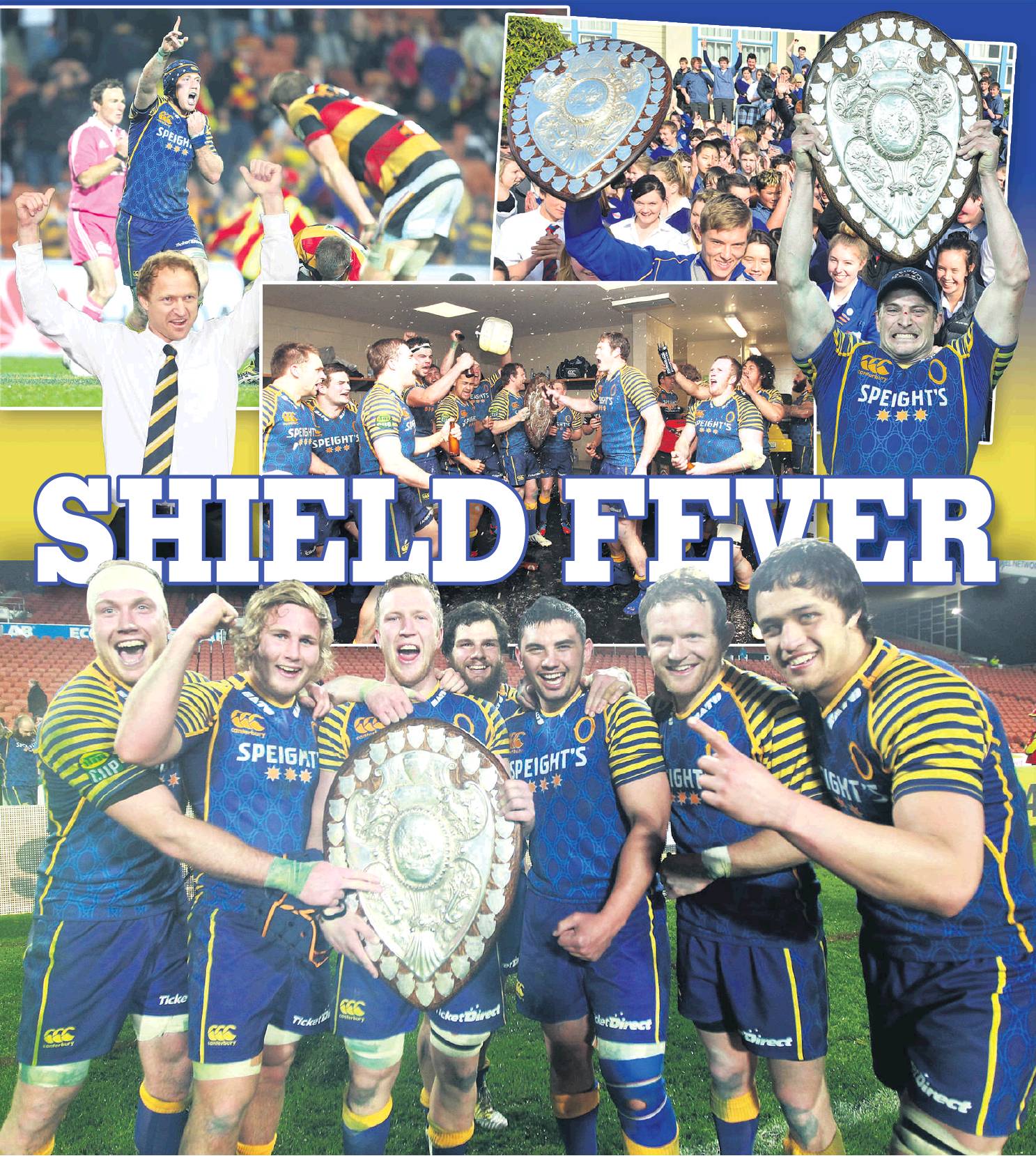 Main image: Otago players (from left) Charlie O’Connell, Willis Scott, Gareth Evans, Kieran...