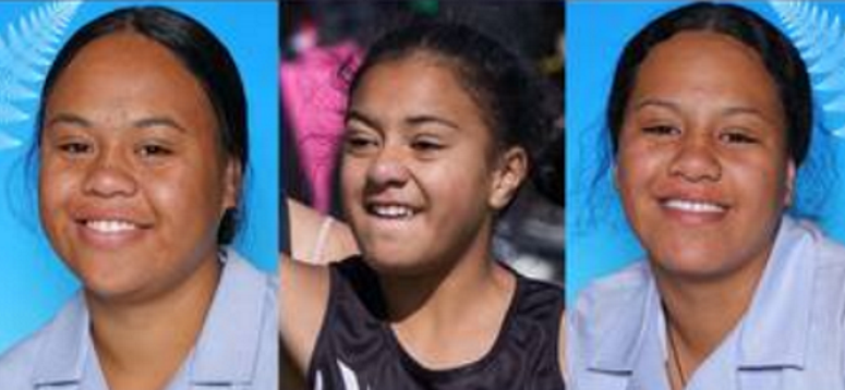 From left: Michelle Morgan-Rangikataua, 15, Kahukura Morgan-Rangikataua, 12, and Aroha Morgan...