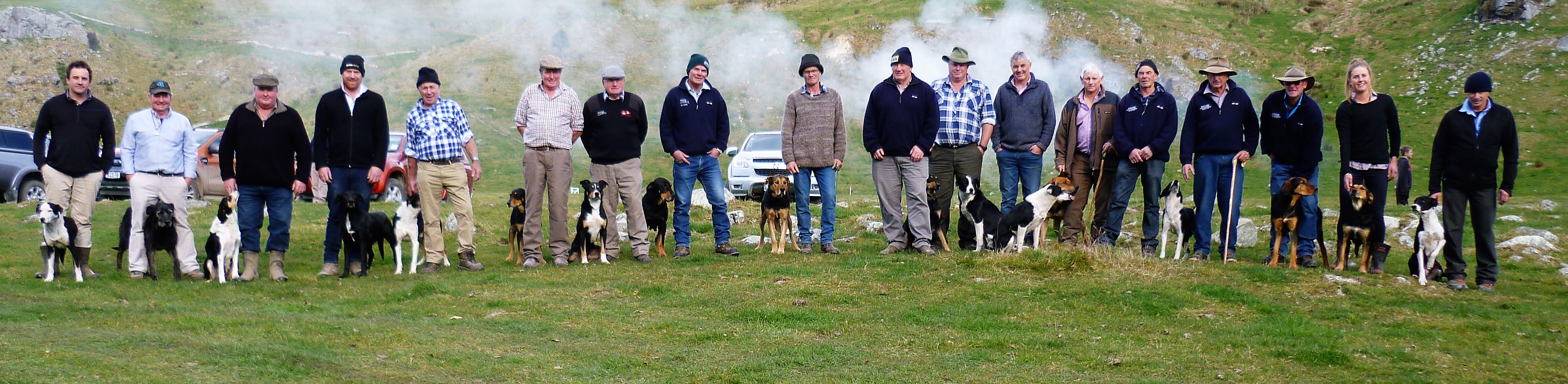 from left) Chris Harris, Graeme Phillips, Mark Copland, Scott Archbold, Hamish Steele, Bruce Westgarth, Geoff Allison, Byron Kirk, Garth Faulks, Kerry Pauling, Hugh Macintosh, Rick Orr, Peter Kidd, Andy Clark, Merv King, Mark Mallinson, Abbi Rowe, and Ter