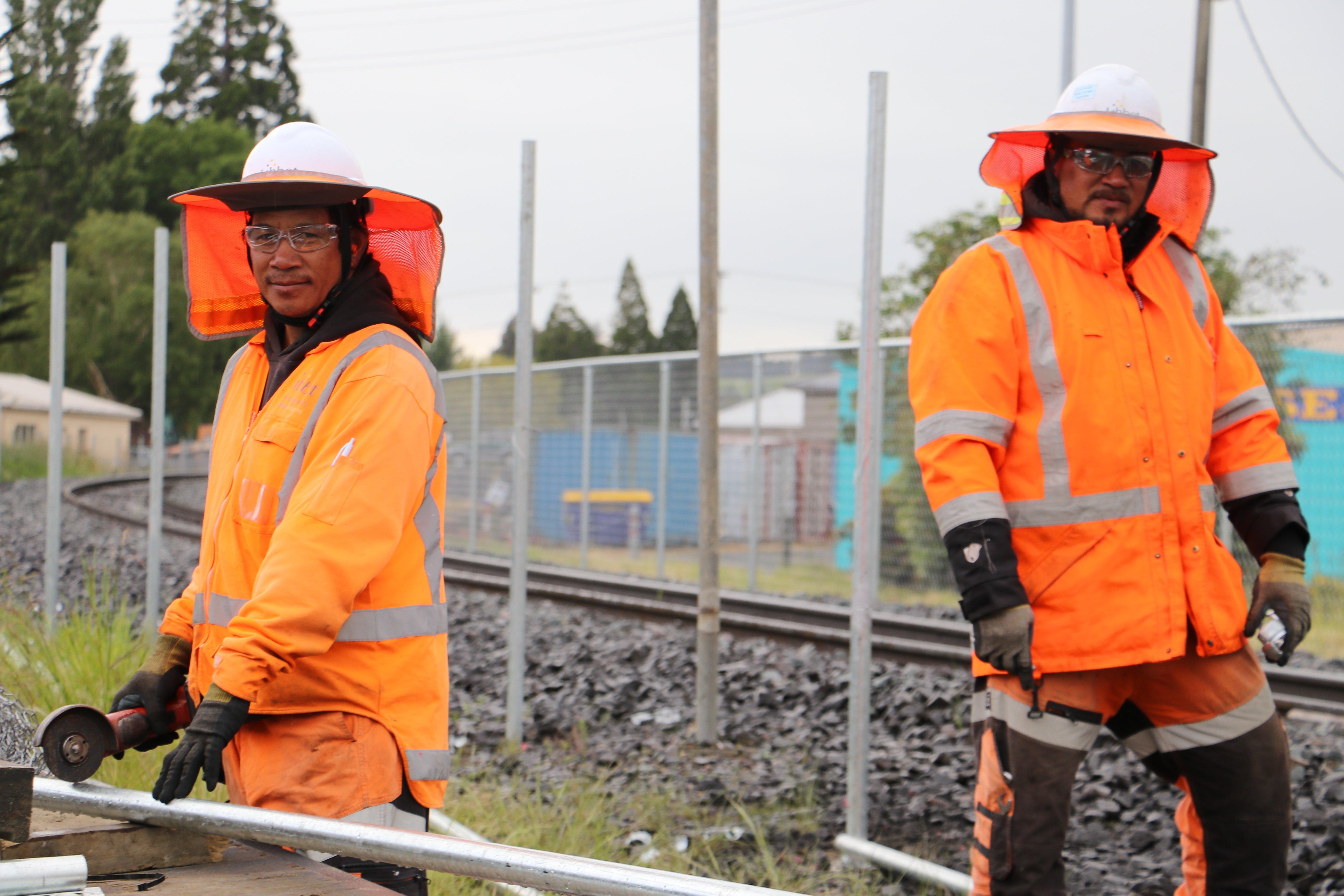 Libbet civil construction workers Palea Ah Ken (left) and Ete Ah Ken, of Auckland, build a $75...