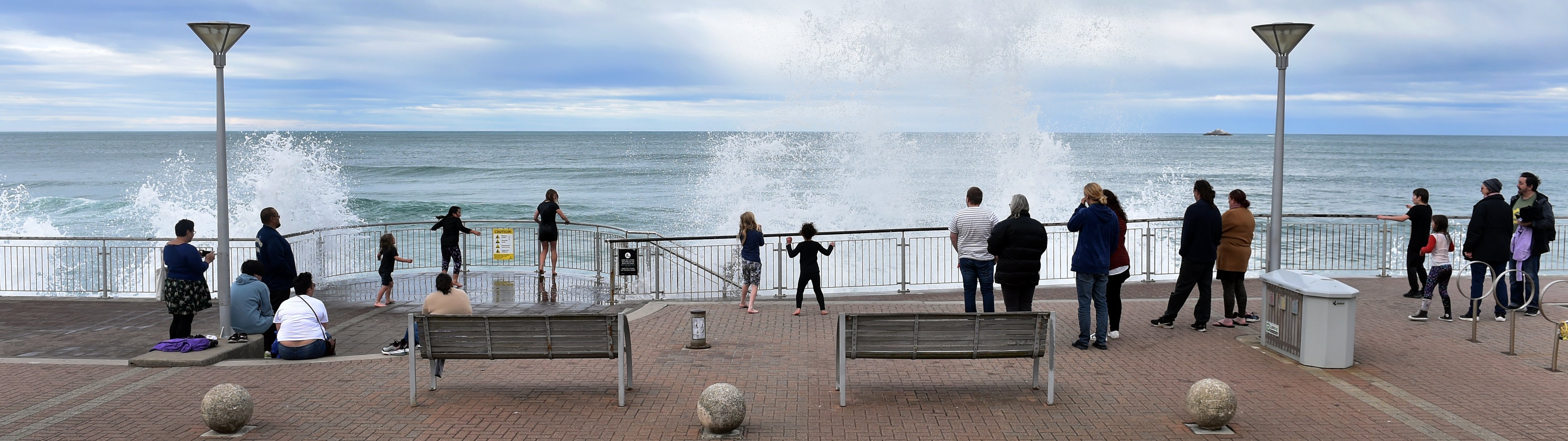 High tide at St Clair Beach around 12.45 pm on the Anzac Day holiday on Monday. PHOTO: PETER MCINTOSH High tide at St Clair Beach around 12.45 pm on the Anzac Day holiday on Monday. PHOTO: PETER MCINTOSH