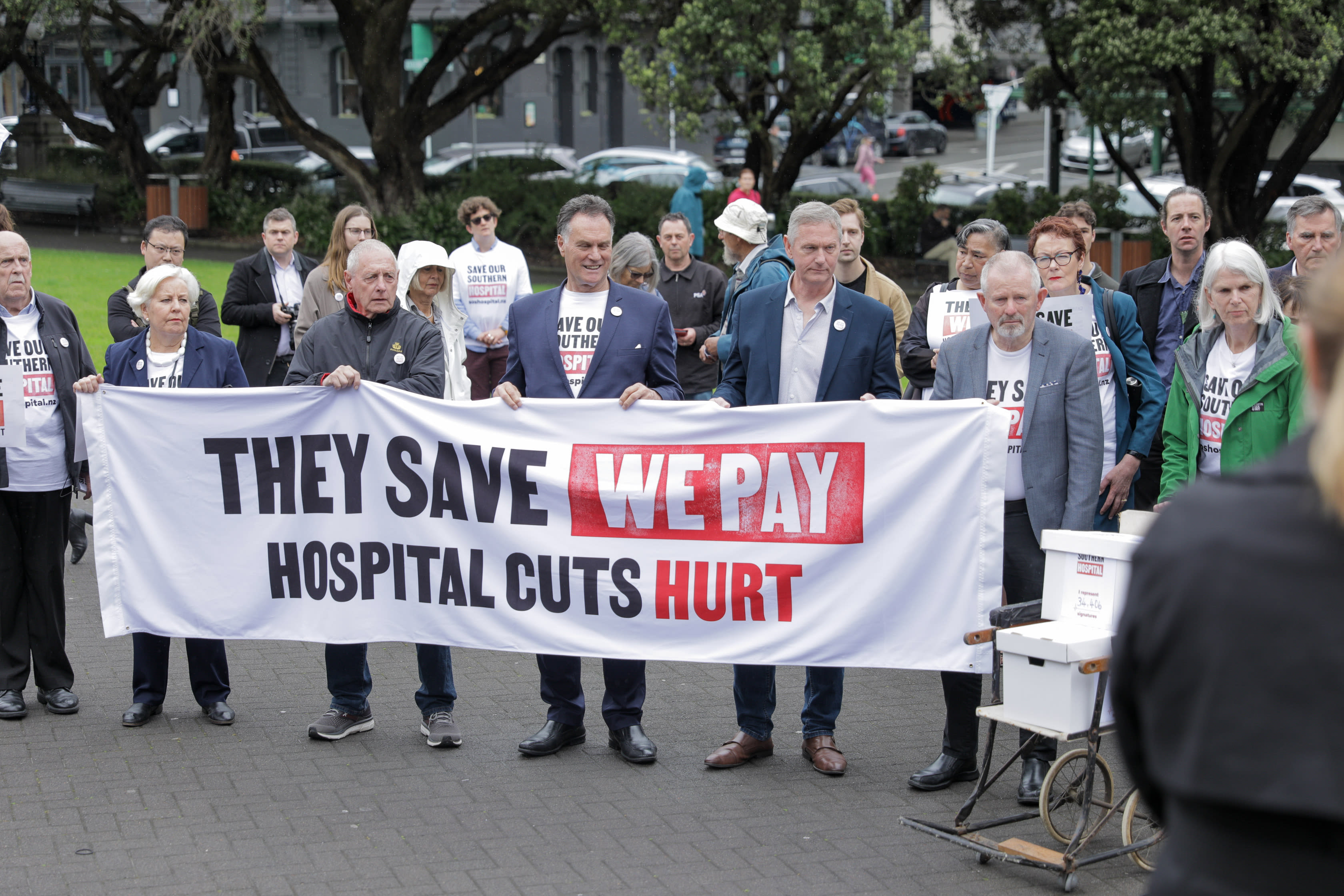 Members of the southern delegation in Wellington on Wednesday. Photo: RNZ