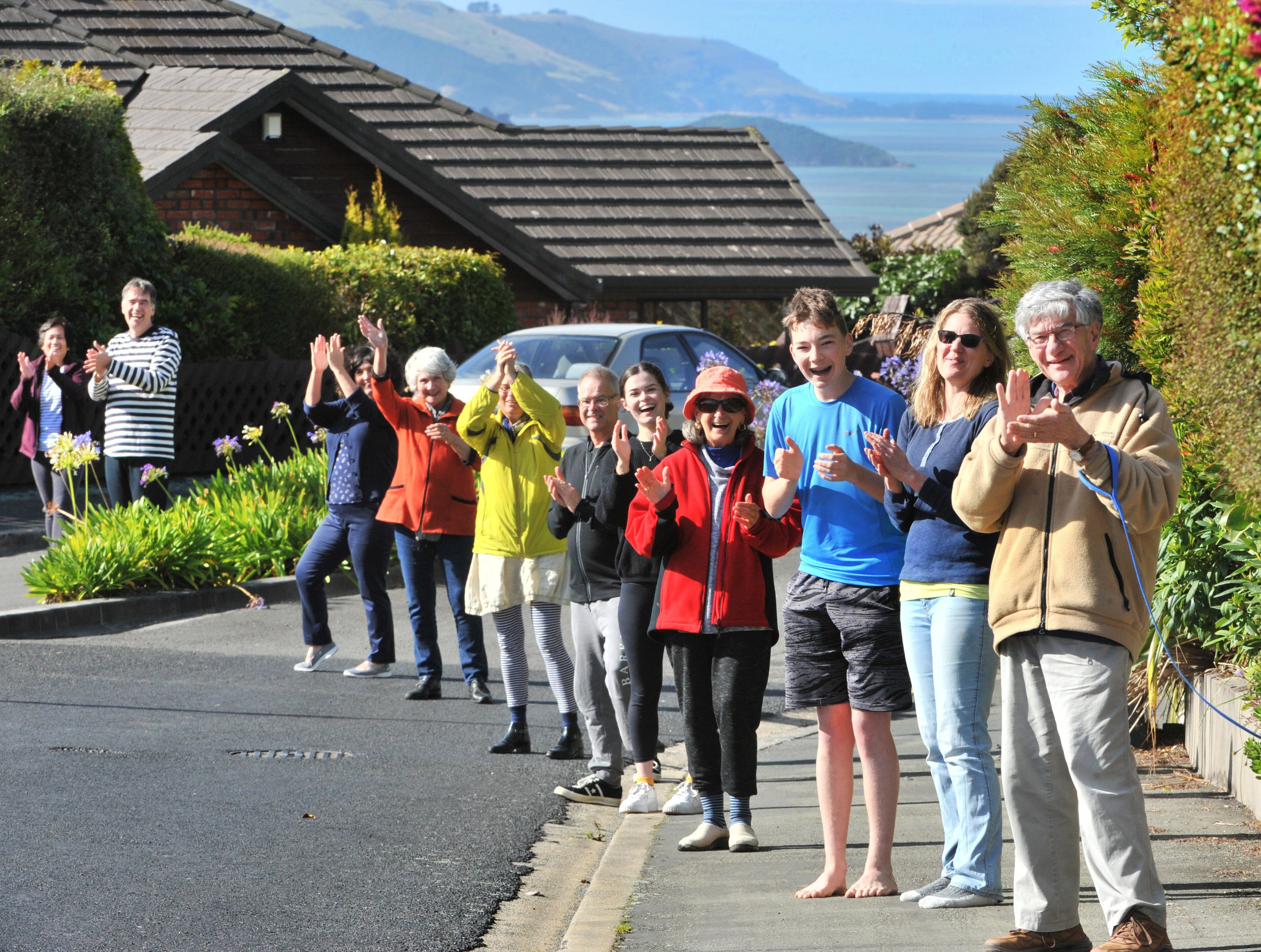 Waverley neighbours (from left) Renna Idrus, Peiter Du Plessis, Jacqui Whibley, Pauline Hockney,...