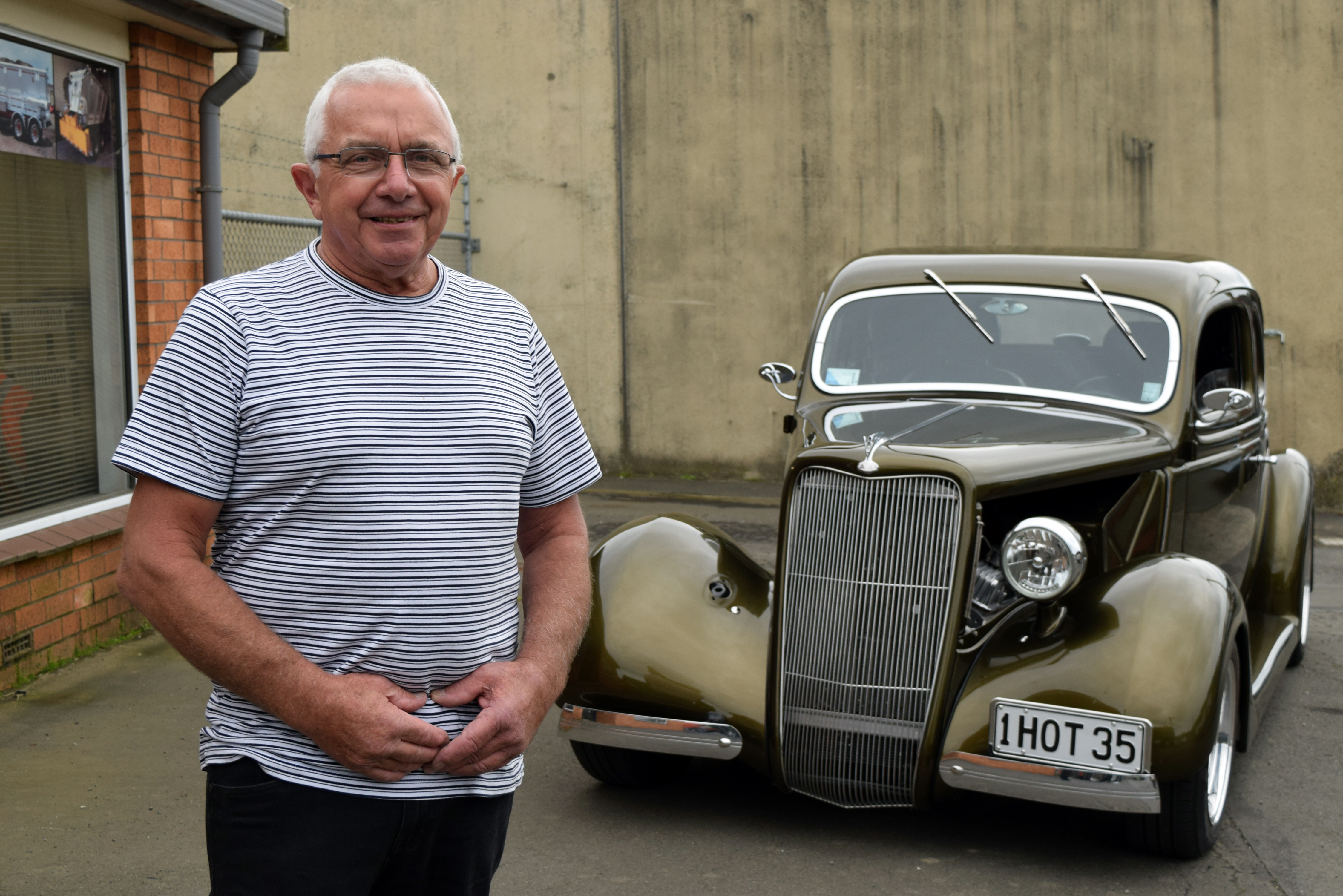 Special project . . . Robbie White and his 1935 Ford coupe. PHOTOS: THE STAR