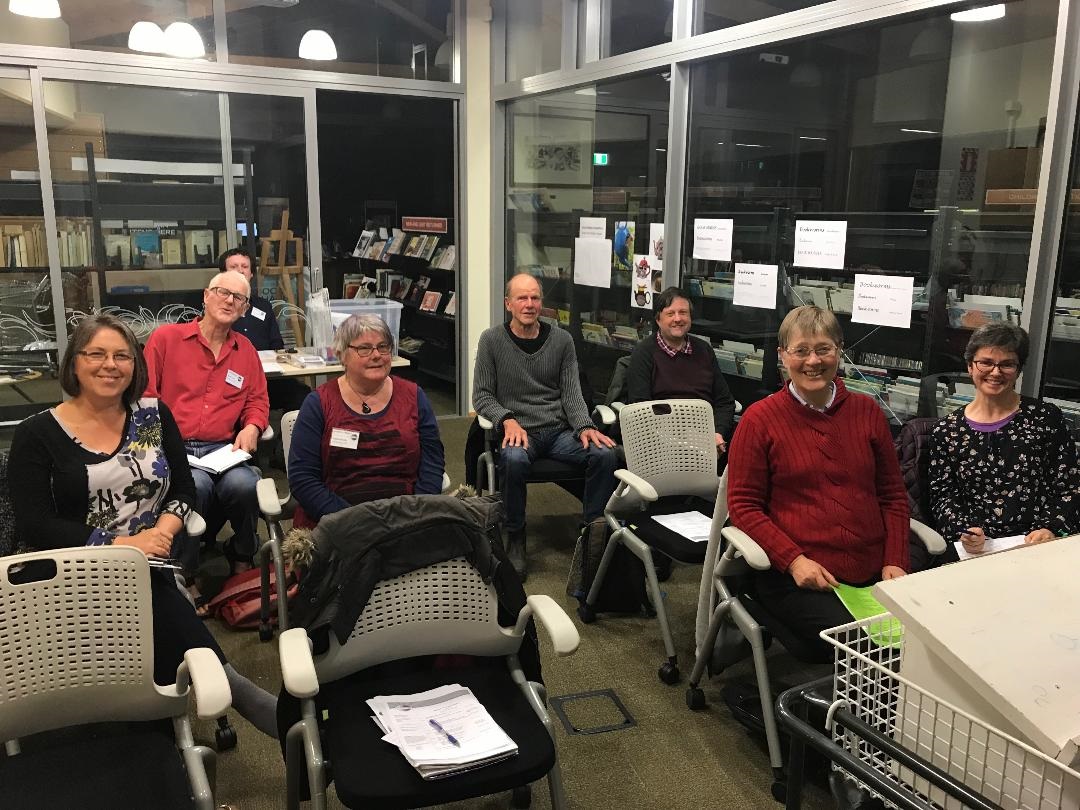 Waitati Toastmasters group members and supporters gathered for a session at Blueskin Bay Library...