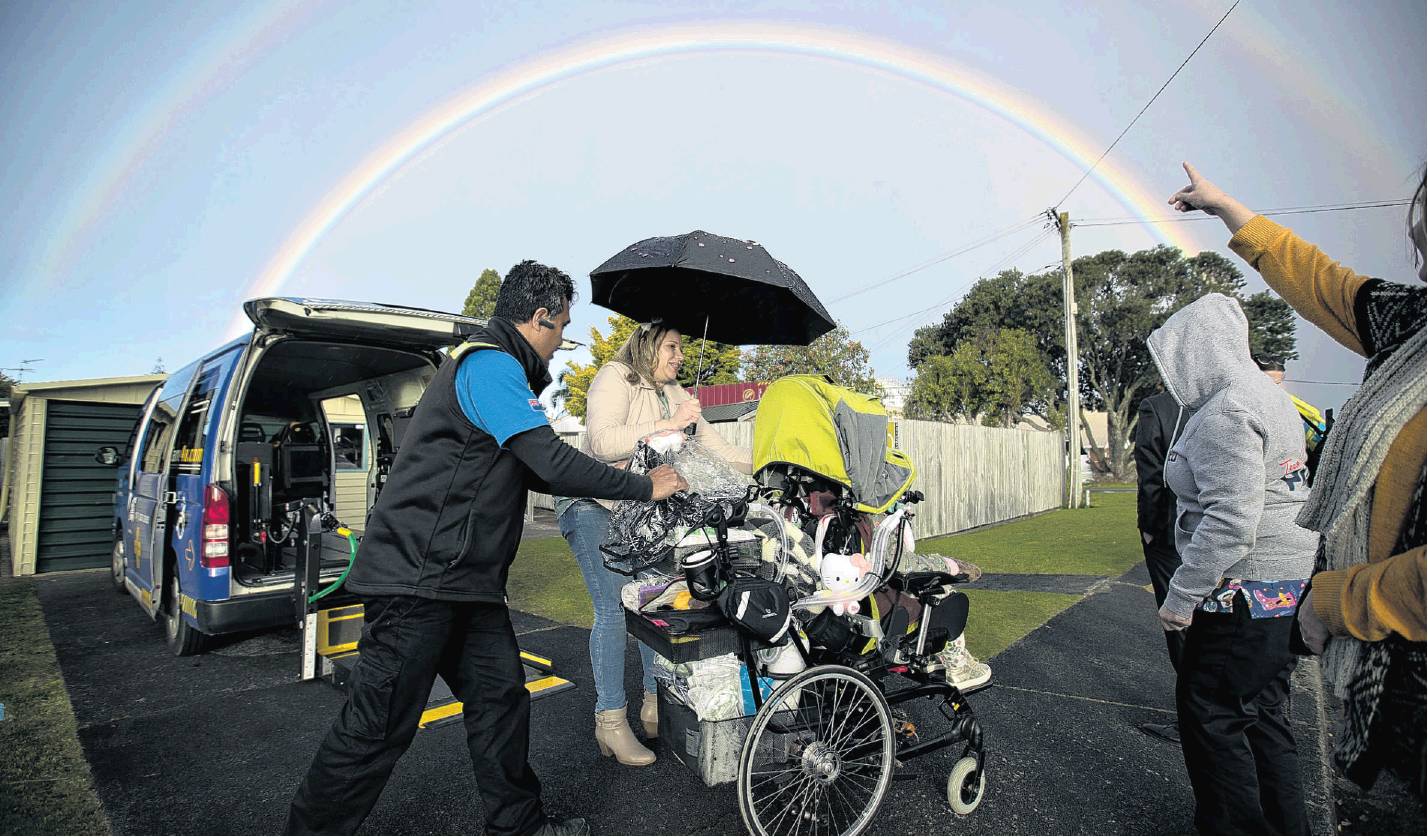 Ana-Carolina de Moraes Lobo Bircham (6) arrives with her parents Peter Bircham and Elane de...