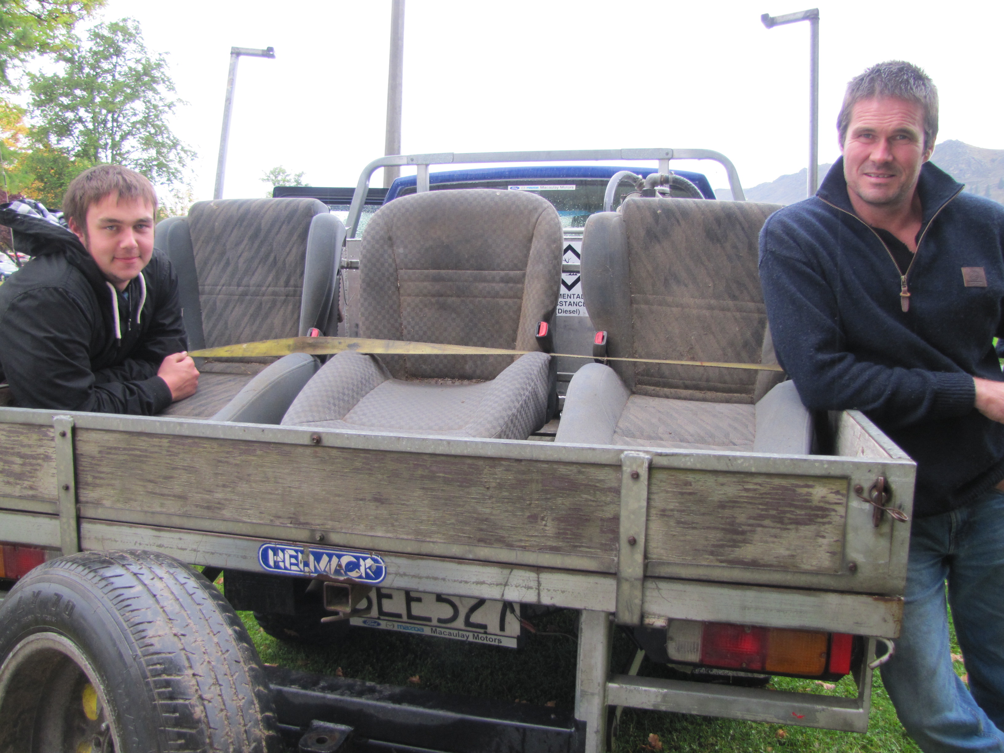 Ryan Udy (left) and his father Russell Udy, of Wyndham, look forward to shooting from the back of...