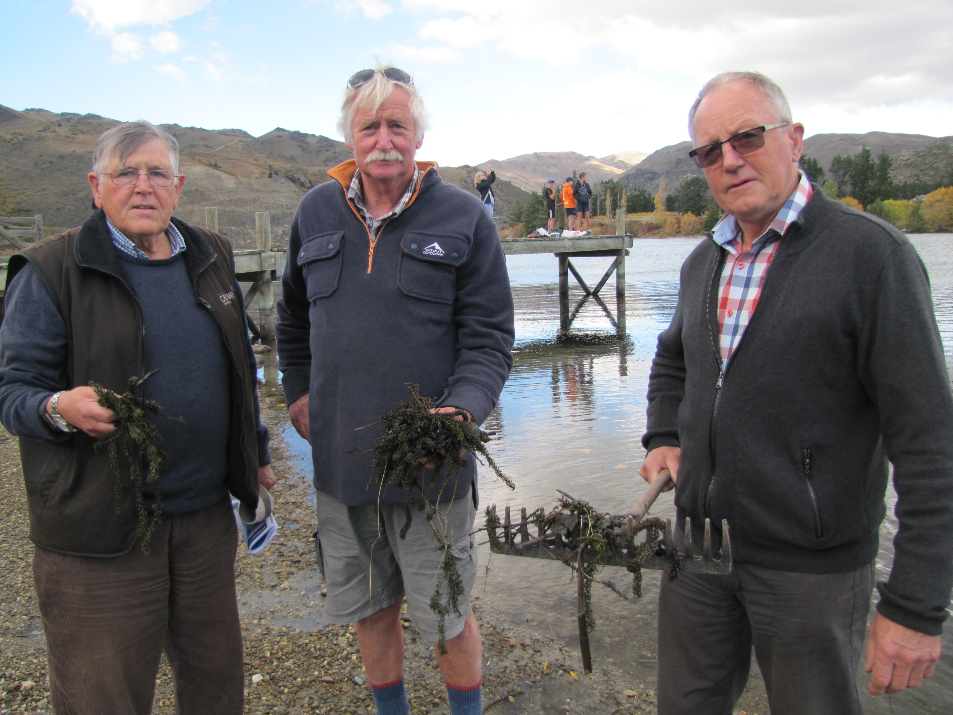 Guardians of Lake Dunstan members (from left) Andrew Burton, John Wilson and Howard Anderson, all...