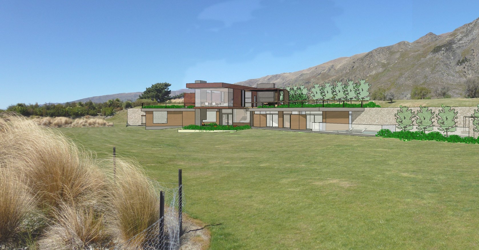 An artist's drawing of the proposed Dippie house at Waterfall Creek. Image supplied.