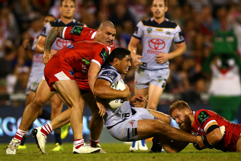 The Dragons were able to hold off improved play from the Cowboys in the second half. Photo: Getty